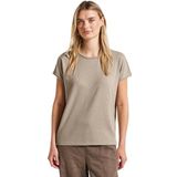 Street One - Dames Shirt - Beige - Glitterstrepen