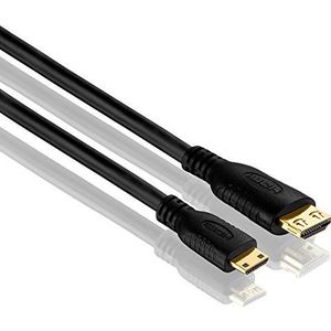 PureLink PI1200-020 High Speed Mini HDMI-adapterkabel met Ethernet (4K UltraHD (2160p), Ethernet), HDMI-A-stekker op Mini HDMI-stekker, gecertificeerd, 2,00m, zwart
