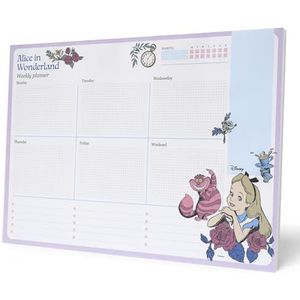 Grupo Erik A4 Weekplanner Alice In Wonderland - Bureauplanner met 54 afscheurbare vellen - Tafelkalender