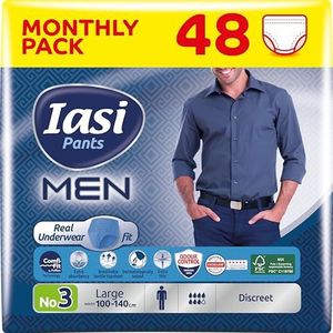 IASI 48 stuks boxershorts voor heren, 48 stuks wegwerpboxershorts, maat L, elastisch, 48 stuks