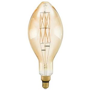 EGLO Filament LED lamp E27 dimbaar, extra-grote amber vintage kaars gloeilamp Big Size, retro lichtbron 8 Watt (60w equivalent), 806 Lumen, warm wit, 2100 Kelvin, E140, Ø 14 cm