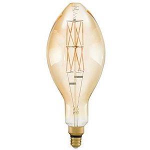 EGLO Filament LED lamp E27 dimbaar, extra-grote amber vintage kaars gloeilamp Big Size, retro lichtbron 8 Watt (60w equivalent), 806 Lumen, warm wit, 2100 Kelvin, E140, Ø 14 cm