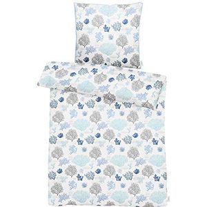 Apelt beddengoed, katoensatijn, blauw/wit, 155 x 220 x 0,2 cm, 2-delig