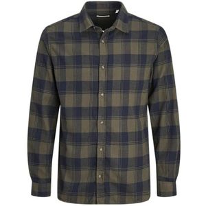 JACK&JONES PLUS Heren Jjjoshua Fall Buffalo Shirt Ls Pls Vrijetijdshemd, Forest Night, 3XL