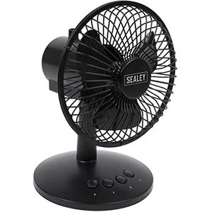 Sealey SFF6USB Oscillerende USB-bureauventilator 6"", zwart, 6-inch