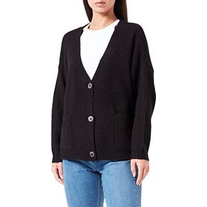 SIRUP COPENHAGEN Dames Black Oversize Cardigan Pullover Sweater, Large