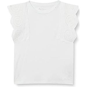 Pepe Jeans Esther T-shirt voor meisjes, 802 optic white, 10