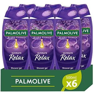 PALMOLIVE - Aroma Essence Ultimate Relax douchegel, 6 x 500 ml (levering in 48 uur), geurende en natuurlijke douchegel, gearomatiseerde douchegel, 95% natuurlijke ingrediënten, recyclebare fles,