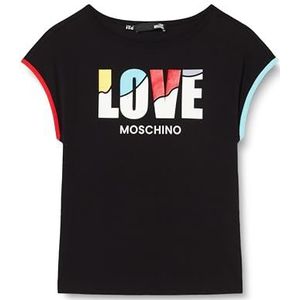 Love Moschino Dames Boxy Fit Short-Sleeved T-shirt, Zwart, 42, zwart, 42