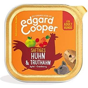 Edgard & Cooper Hondenvoer, nat, peetvader voor volwassenen, graanvrij, natvoer, natuurlijke voeding, 150 g x 11, verse kip en kalkoen, gezonde voeding, smakelijk, evenwichtig, hoogwaardige eiwitten