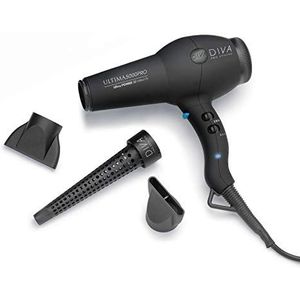 Diva Professional Styling Ultima 5000 Black Rubbered haardroger met wand