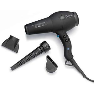 Diva Professional Styling Ultima 5000 Black Rubberised Haardroger met wand
