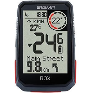 SIGMA SPORT ROX 4.0 Zwart HR Set | Fietscomputer Draadloze GPS & Navigatie incl. Hartslagsensor | Outdoor GPS Navigatie met Hoogtemeter