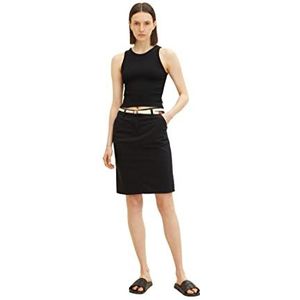 TOM TAILOR Dames Basic rok met riem 1031395, 14482 - Deep Black, 32