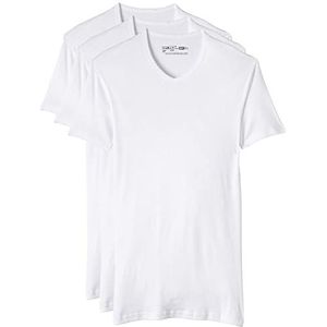 Dim EcoDim Comfort T-shirt voor heren, V-hals, 100% katoen, 3 stuks, Wit, M