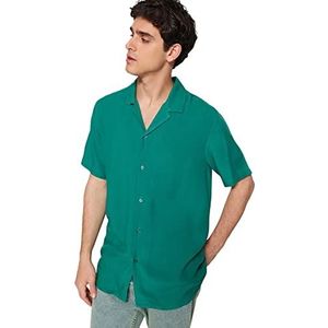 Trendyol Man Regular fit Basic Shirt Kraag Geweven Overhemd, Groen, XL, Groen, XL