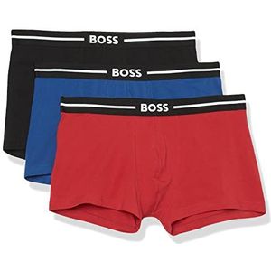 BOSS Hugo heren 3-pack katoenen stretch onderbroeken met opvallend logo, True Blue/Red/Black, XX-Large, True Blue/Red/Black, XXL