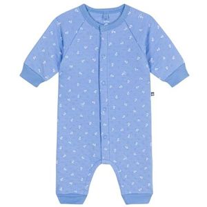 PETIT BATEAU - Lange Baby-Overall - Blauw - Gewatteerd Tubic