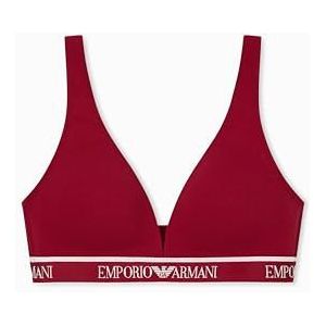 EMPORIO ARMANI Dames iconische logoband gewatteerde driehoekige beha ROOD XL, Rood, XL