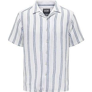 Only & Sons Heren Onstrev Life Reg Struc Stripe Ss Shirt, Cloud Danser, XS