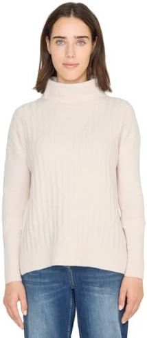 Cecil Light Greige L rolkraagstructuur