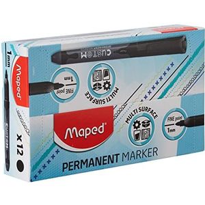 Maped Custom Permanent-marker, fijn, 2 mm, zwart, 12 stuks