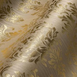Architects Paper textielbehang metallic zijde behang met ornamenten barok 10,05 m x 0,53 m beige metallic Made in Germany 306592 30659-2