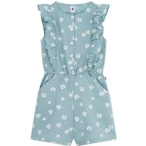 Petit Bateau Korte jumpsuit voor meisjes, Groen/Wit, 6 Jaren