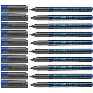 Schneider Maxx 220 S universele marker (permanent, cap-off-inkt, 0,4 mm) verpakking van 10 blauw