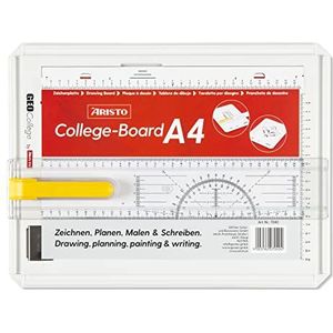 Aristo AR7040 College Board tekenplaat (formaat A4, slagvast kunststof, met tekenrail) wit