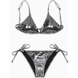 EMPORIO ARMANI Driehoekige bikiniset voor dames, Zwarte Micro Foil Dot, M