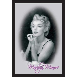 empireposter – Monroe, Marilyn – make-up – afmetingen (cm), ca. 20x30 - Bedrukte spiegel, NIEUW - beschrijving: - Bedrukte wandspiegel met zwart kunststof frame in houtlook -