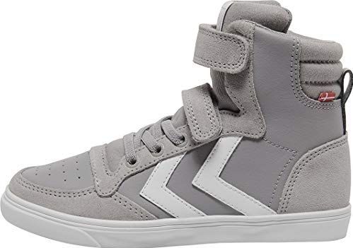 Hummel - Stadil Leather High JR - Sneakers - Legering - Unisex - 29 EU