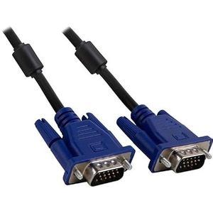glowster 2 m lange VGA-mannelijke naar mannelijke adapterkabel in zwart, ideaal voor het aansluiten van videoapparaten zoals monitoren en projectoren.