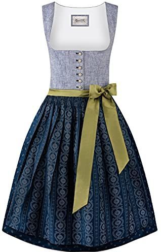 STOCKERPOINT Dirndl 'Eleen'  blauw / marine / grijs / kaki / wit