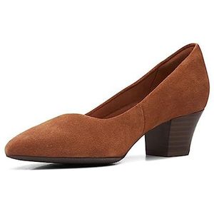 Clarks Vrouwen Teresa Step Pomp, Donker bruin suède, 39.5 EU