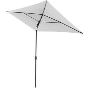 Doppler Parasol Rethink 180x120cm lichtgrijs - rechthoekige parasol voor balkon & terras - duurzame parasol - balkonparasol met handmatige opening - met hoes - kantelbare tuinparasol
