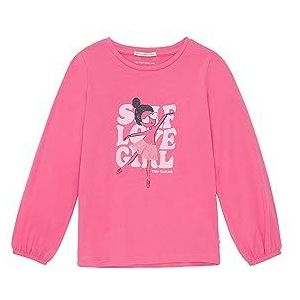 TOM TAILOR T-shirt met lange mouwen voor meisjes, 15799 - Carmine Pink, 104/110 cm