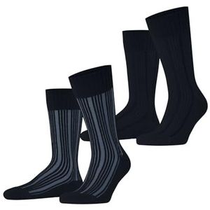 Esprit - Plush Rib 2-Pack - Gedessineerd Katoen - Blauw - Heren Sokken