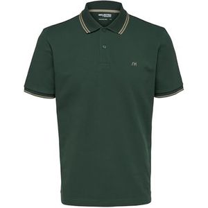 SELETED HOMME Heren SLHDANTE Sport SS Polo W NOOS T-shirt, Trekking Green, L, Trekking green., L