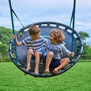Tp Toys, Duo Nest schommelstoel, 120 cm diameter, zwart, schommelzitje geschikt voor 2 kinderen, weerbestendig, met gewatteerde randbescherming, ideaal voor tuin en speeltuin, vanaf 3 jaar