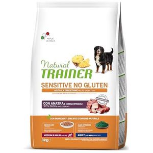 Natuurlijke Trainer Sensitive No Gluten, voer voor volwassen honden met eend - 3 kg