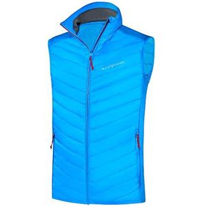 Black Crevice Hybride herenvest I heren sportvest in verschillende kleuren en maten I outdoor vest voor heren I isolerend en ademend herenvest met opstaande kraag I mouwloos vest, lichtblauw/rood., S