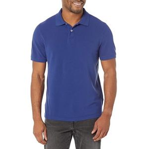 Amazon Essentials Men's Poloshirt van piqué-katoen met slanke pasvorm, Marineblauw, S