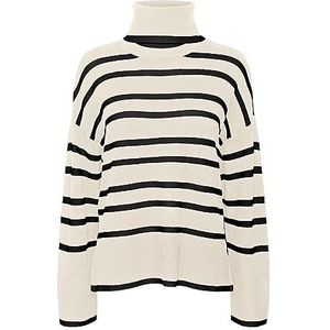 VERO MODA Gebreide damestrui VMSABA, berk/strepen: zwart, S