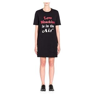 Love Moschino Dames is in The Air Print_jurk met korte mouwen, zwart (Black C74), 40
