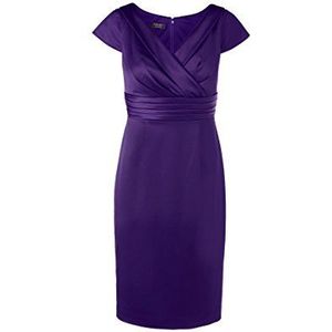 APART Fashion Dames Empire jurk 32313, knielang, effen, paars (lila), 44 NL
