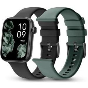 SPC Smartee Duo 2 Smartwatch met verwisselbare armband, 1,78 inch AMOLED-display, 7 dagen grote batterij, 100 sport, IP68, bluetooth-oproep, Android en iOS, zwart/groen
