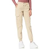 Urban Classics Dames broek dames hoge taille cargo jogging broek, cargo-broek voor vrouwen met hoge tailleband, verkrijgbaar in vele kleuren, maten XS - 5XL, Concrete, S