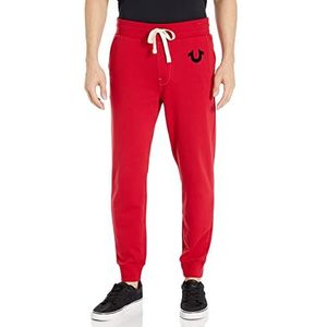 True Religion Mens Classic Logo Jogger Sweatpant, Ruby Red W Black, S